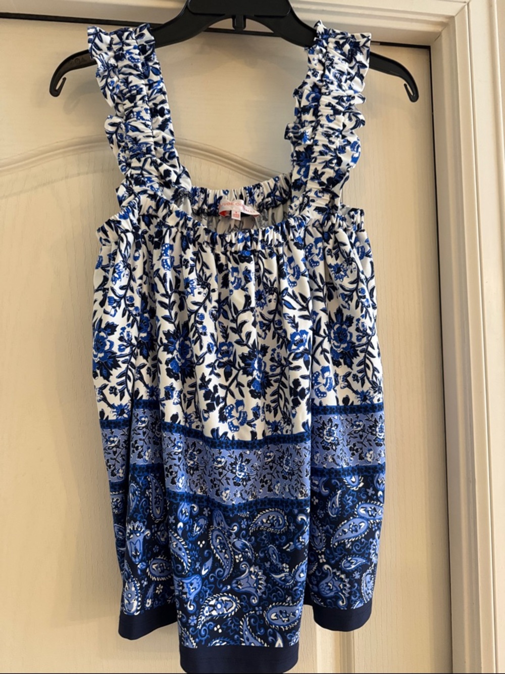 Jude Connally Tara Top Blue Floral Print NEW